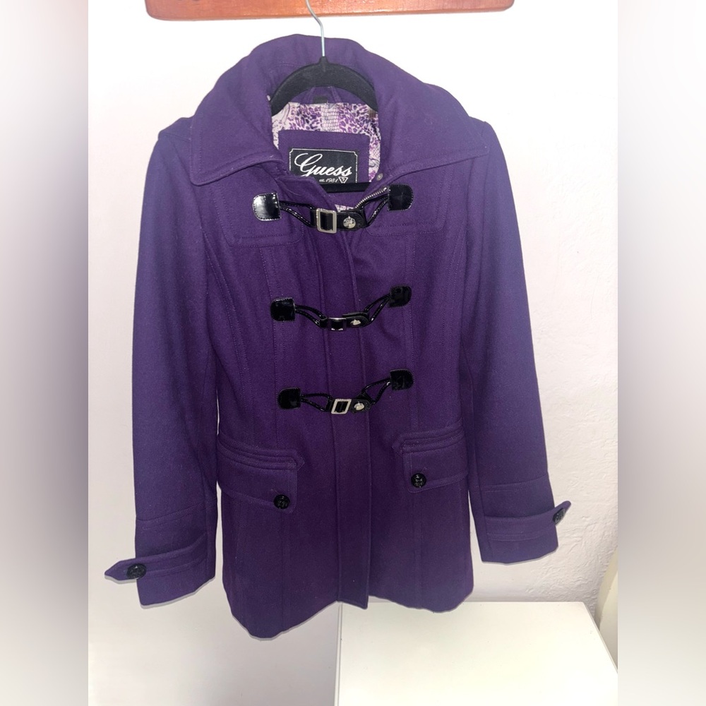 Guess Women's Purple Pea Coat Sz S
